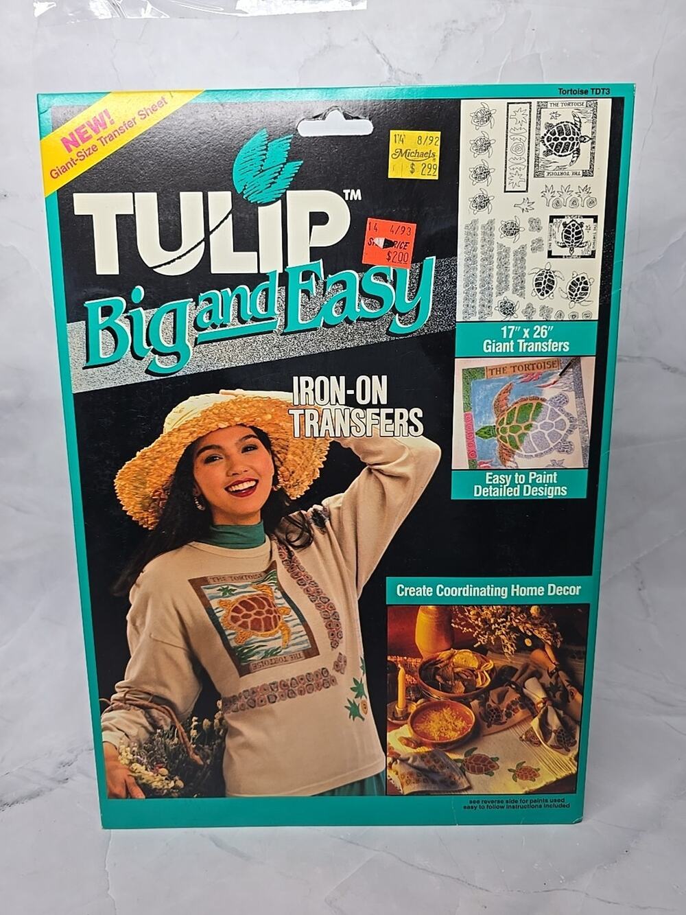 1992 Tulip Big and Easy Iron-On Transfers Tortoise